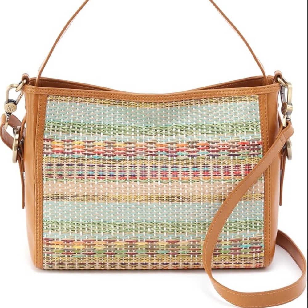 NWT HOBO render Woven Leather Handbag crossbody in sea dream stripe